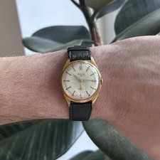 Stylish Vintage French Solo 15 Jewels Manual WindWatch with Leather Strap