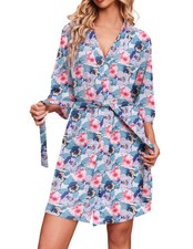 Ekouaer Robes for Women Waffle Knit Bathrobe Soft Lightweight Knee Length Lou...