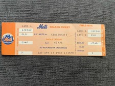 NY Mets Vs Reds April 13,1985 Strawberry Walk Off HR In 9th Full Ticket!
