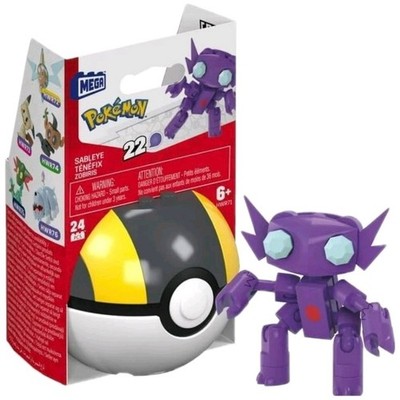 Mattel Mega Construx Pokemon Poke Ball 24 Stück Sableye - NEU UK-Bestand 