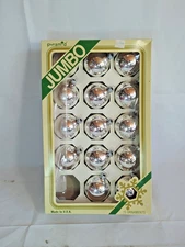 14 Vintage Pyramid RAUCH Silver Christmas Ornaments 2.25" Glass USA  1130A