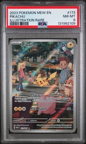 2023 POKEMON MEW EN-151 ILLUSTRATION RARE #173 PIKACHU PSA 8