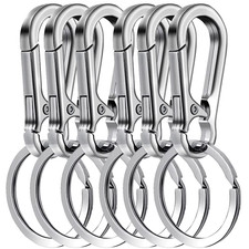 6Pcs Carabiner Clip Keychain Metal Carabiner Shape Key Ring Keyring Key Holder C