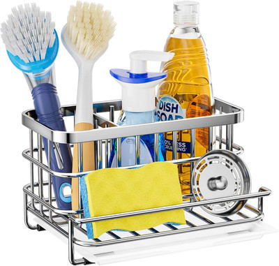 Hapirm Kitchen Sink Organizer, SUS304 Stainless Steel Rustproof Multifunctional