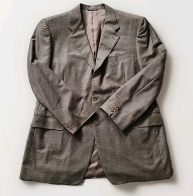CANALI Luxury Brown Plaid Pure Lana Wool Blazer Made in Italy Mens 54R (44R USA)