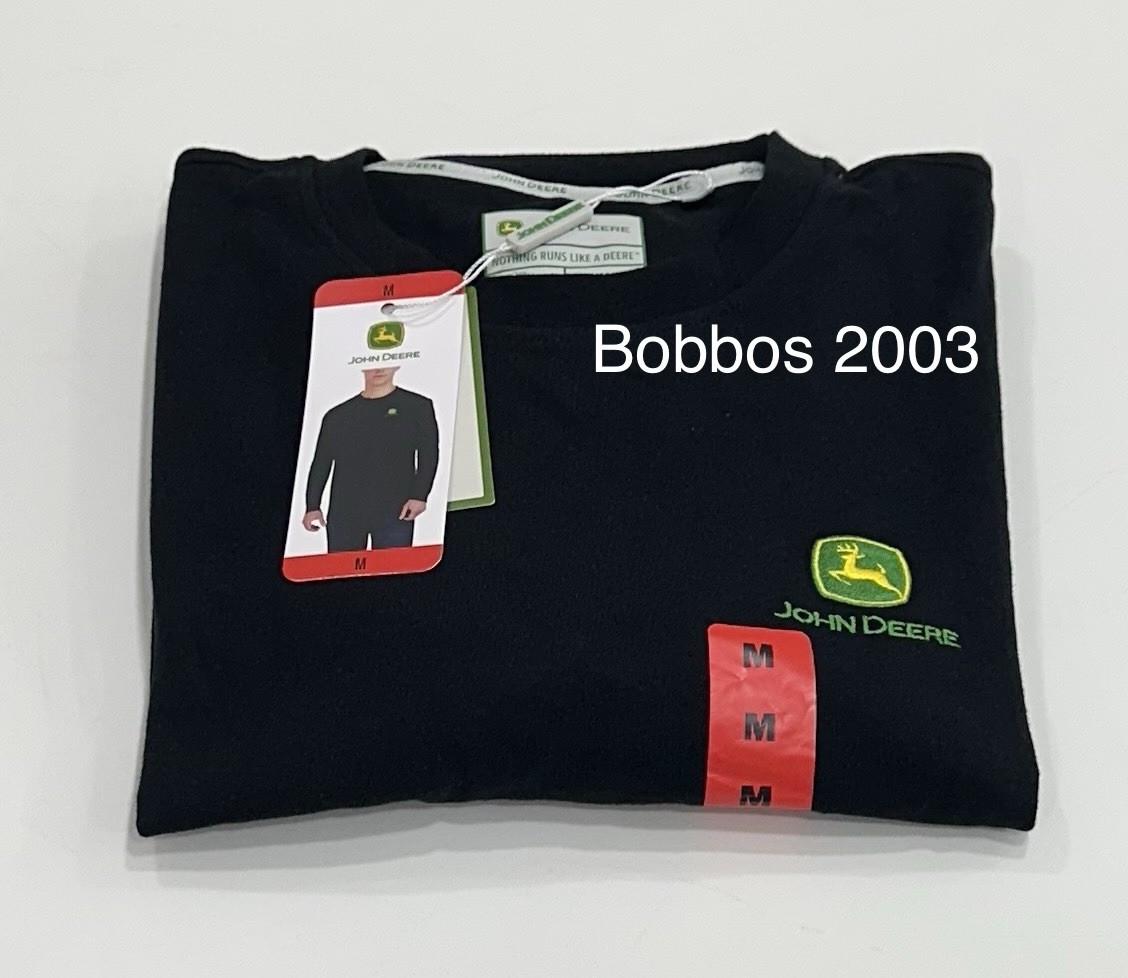 John Deere Men's Long Sleeve Cotton Logo T-Shirt, Black, Size M