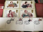 GB STAMPS ROYAL MINT OFFICIAL POSTCARDS BOTH FDC USED & MINT 1980 AUTHORESSES