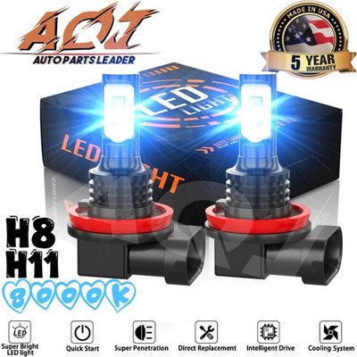 LED Fog Light H8 H11 8000K BLUE Bulb High Power For Nissan Murano 2009-2018