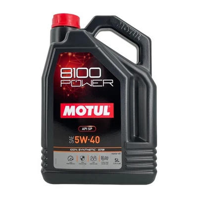 Motul 8100 Power 5W-40 Huile Moteur Semi-Synthétique, 5 L - Photo 1/2