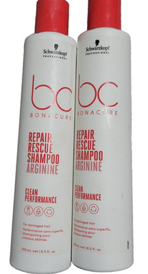 2 Pack BC Bonacure Repair Rescue Shampoo Arginine 250ml 8.5oz For Damaged Hair