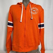 Denver Broncos NFL Orange Heather Full Zip Sideline Hoodie Juniors XL 15/17 NWT