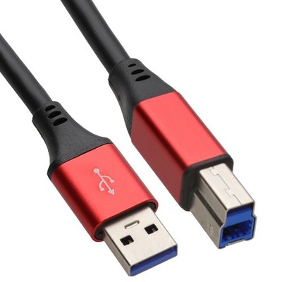 Metall USB 3.0 SuperSpeed Druckerkabel Typ Stecker A auf Typ B Leitung rot 1m/2m/3m