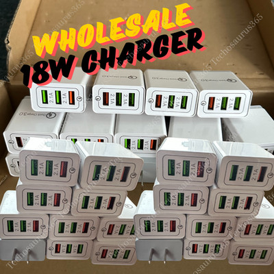 Multiple 3-Port USB AC Plug Quick Charger Block Universal Phone Cube 18W Box Lot