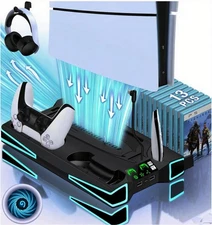Cooling Station for PS5 / PS5 Slim Console,for PS5/ 2023 PS5 Slim Cooling Stand