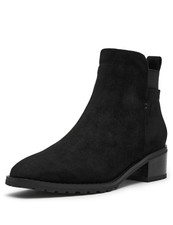 Anne Klein Women's Shellby Ankle Boot, Black Sued, 6
