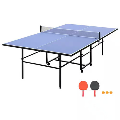 9-Foot Medium-Sized Table Tennis Table, Foldable, Includes Net, 2-Table Tennis R