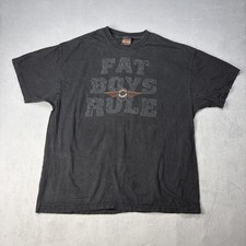 Vintage 2001 Harley Davidson Fat Boys USA Made Adult T-Shirt Size XLarge Black