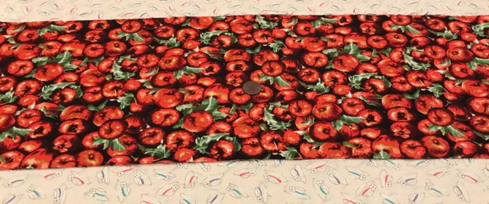 Red Cherries*Green Leaves*Packed on Black* Timeless Treasures*100% Cotton*8"x22" - Image 3 of 4