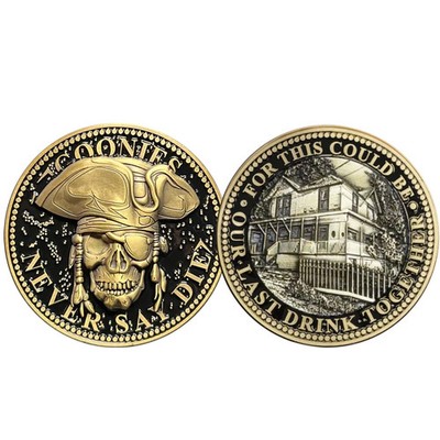 GOONIES OUR LAST DRINK TOGETHER NEVER SAY DIE ONE EYED WILLIE CHALLENGE COIN