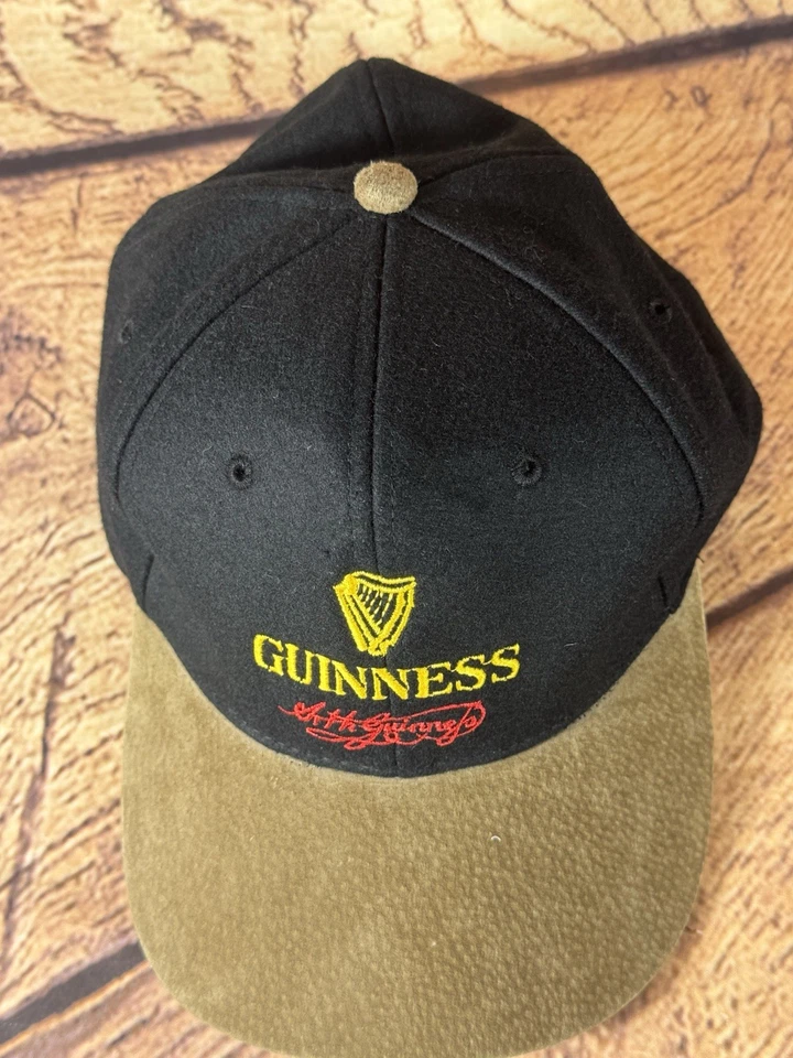 Boné de beisebol ajustável Guinness marca cerveja camurça preta - Imagem 3 de 4