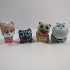 4 Disney Jr Puppy Dog Pals PVC Figures Cake Toppers Lot Keia Bingo Rolly Rufus