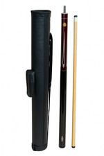 2-Piece Pool Cue Stick with Carrying Case   Red/Black Design   Excellent Conditi