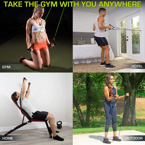 Single Stackable Resistance Bands with Door Anchor and Exercise Guide, 8-12 LB, - Picture 6 of 12