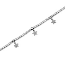 Bracciale Boccadamo MYA Donna Acciaio Tennis Cristalli Bianco Stelle _SV/BR06