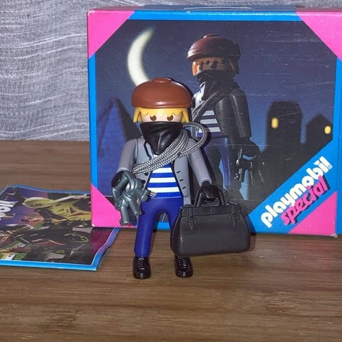 Vintage Playmobil #4507 Cat Burglar Robber w Accessories Complete Open Box