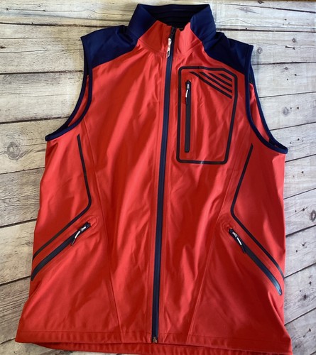 Vineyard Vines Vest Mens Sz. Medium Red Performance Full Zip Sleeveless Pockets - Picture 2 of 24