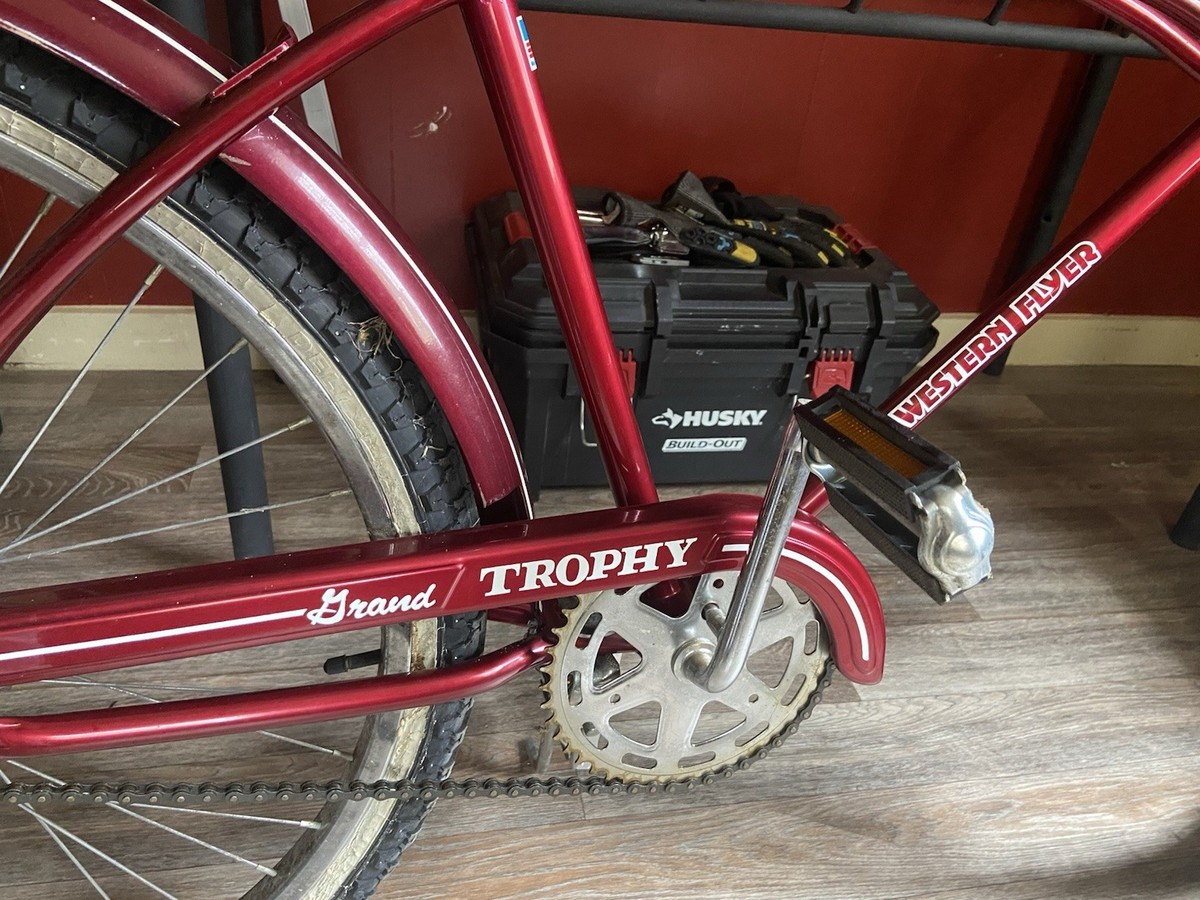 Western Flyer Grand Trophy Vintage Cruiser Bike Red | eBay