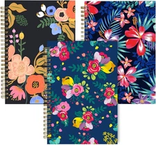 Dot Grid Notebook Spiral, Flower A5 Dotted Bullet Grid Journals Bulk, 100GSM Thi