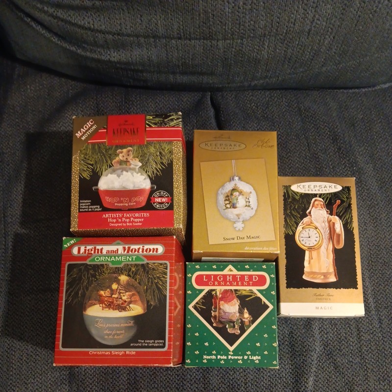 Lot of 5 magic Ornaments Hallmark  80s-90s hop and pop popper 