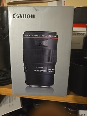 Canon EF 100mm F/2.8L Macro IS USM Lens Open box