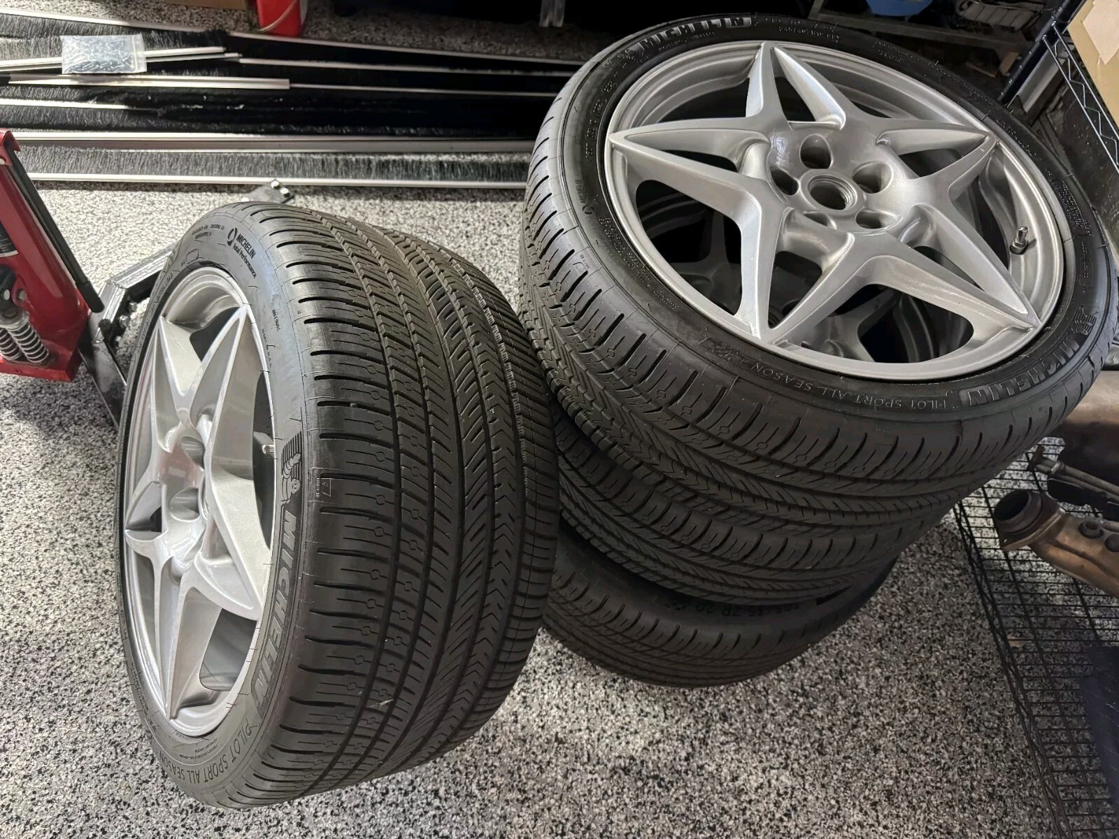 FERRARI 599 GTB OEM ORIGINAL 19" FRONT & 20" REAR WHEEL TIRES TPMS & CAP SET