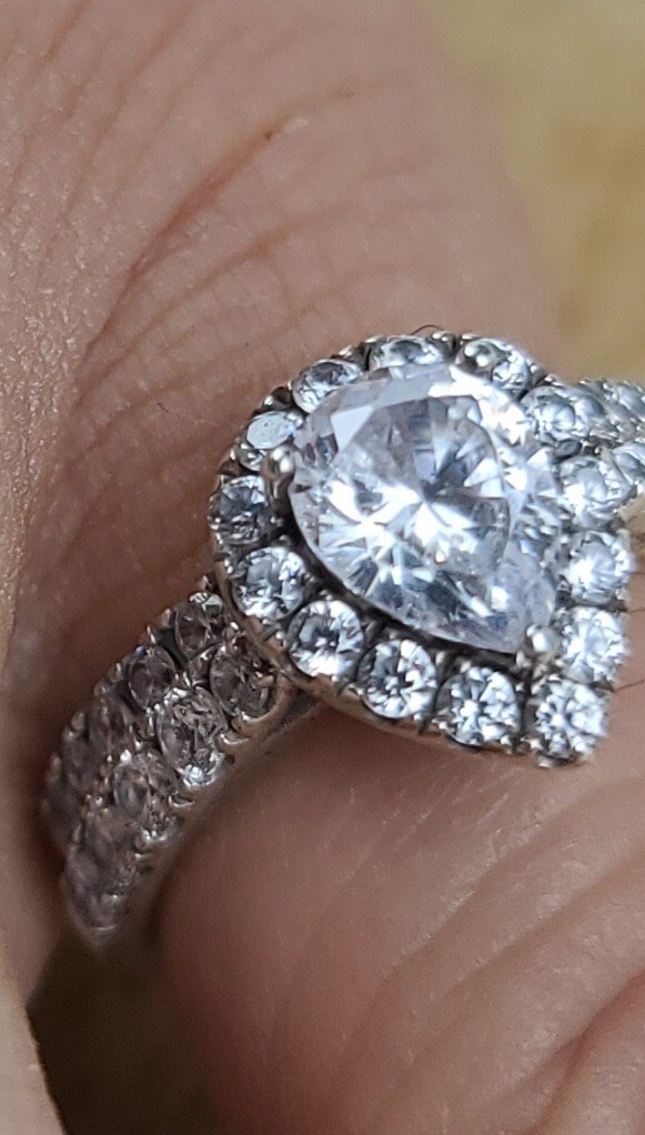 2 Sterling 925 Solid Silver Iced AAA Stacker Ring… - image 12