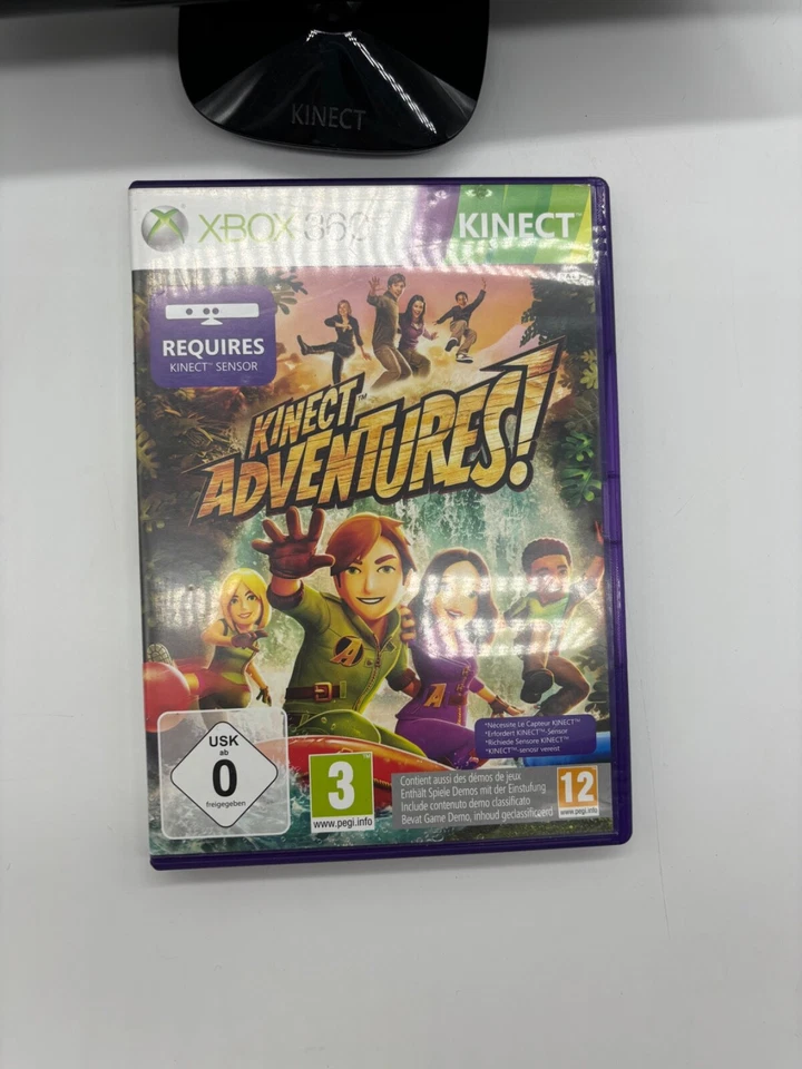 Xbox 360 Kinect Sensor - Kamera -in schwarz - Original - mit Kinect Adventures - Bild 2 von 3