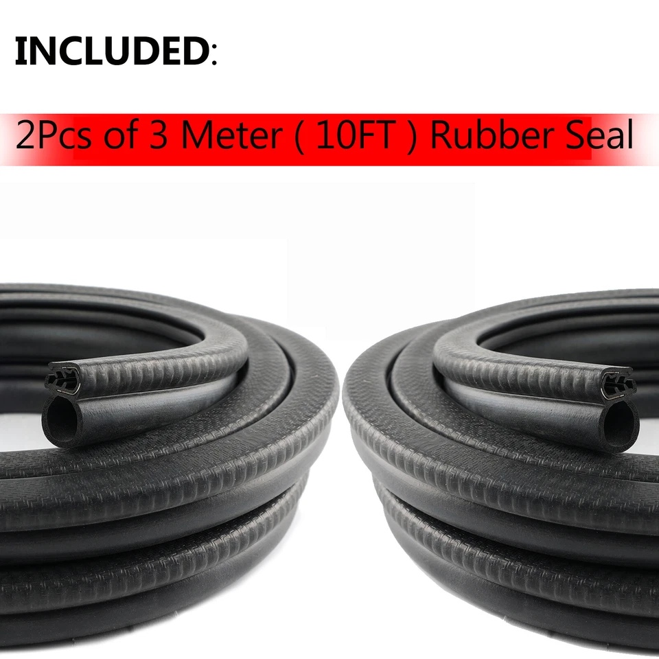 Protector de borde hueco de sellado de puerta de resistente al clima universal de 20 pies EPDM Foto 2 de 4