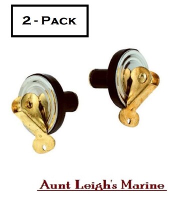 Pair (2) Seachoice Deck Livewell Baitwell Snap-Lock Drain Plug S/S Brass 3/4''