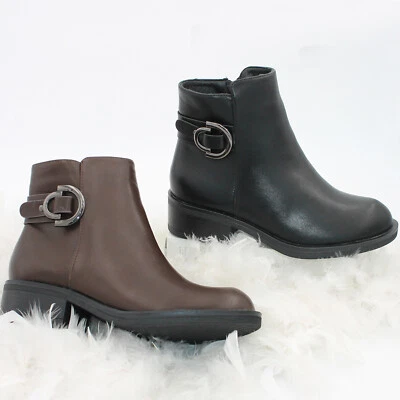 Stivaletti donna stivali Scarpe Biker Boots comodi fibbia pelle eco 830