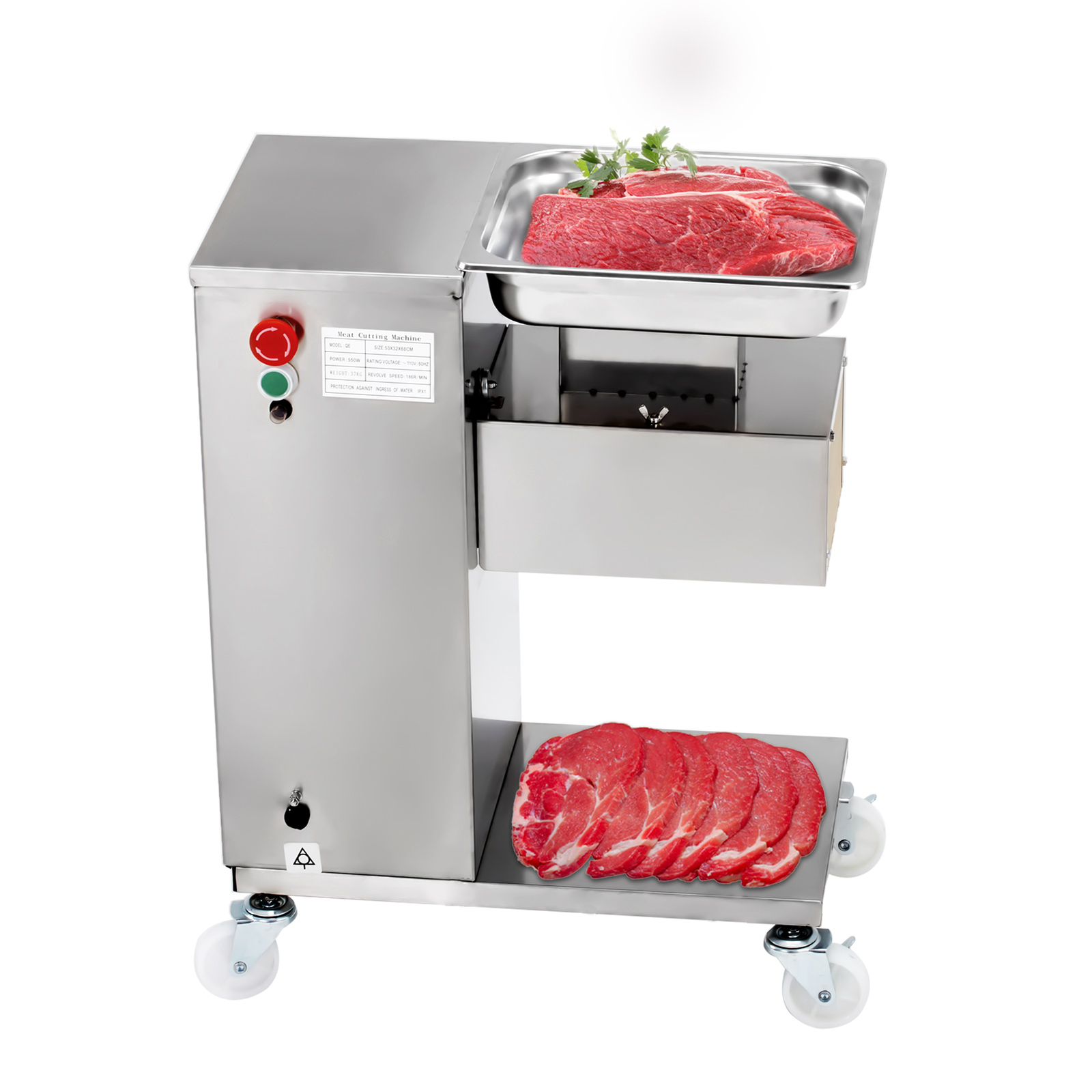 110V QE Meat Cutting Machine Meat Cutter Slicer with 5mm Blade 500KG/H