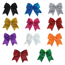 USA Glitter Cheer Bows 7" Hair Bow for Girls Ponytail Holder Teen Big Large