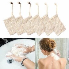 1-10pcs Natural Sisal Soap Bag Exfoliating Soap Saver Pouch Holder Soft for skin