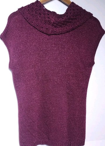 Kasper knit top size medium petite cowl neck Carnaby Street Merlot new w tags - Picture 2 of 13
