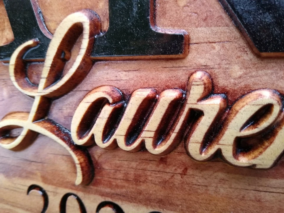 Personalized Family Last Name Sign Custom Carved Wood Plaque Wedding Gift SL106 - Image 4 of 4