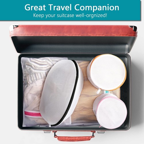 2PCS Shoe Laundry Mesh Bag Durable Zippered Wash Net 14"x7.8"x7.8" Travel Use - Picture 7 of 7