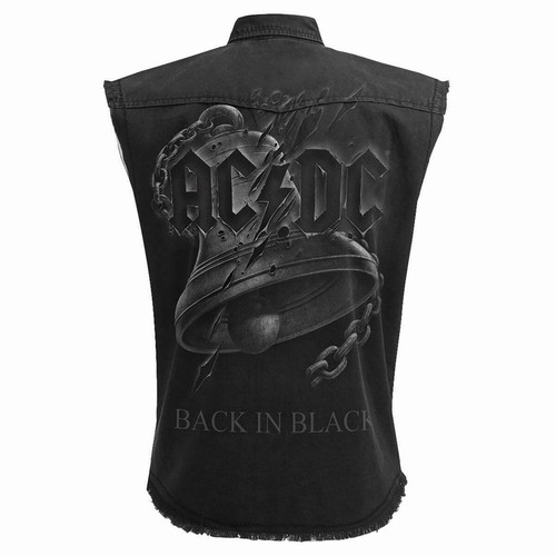 AC/DC - BACK IN BLACK TORN - Sleeveless Stone Washed Worker Black - Bild 2 von 7