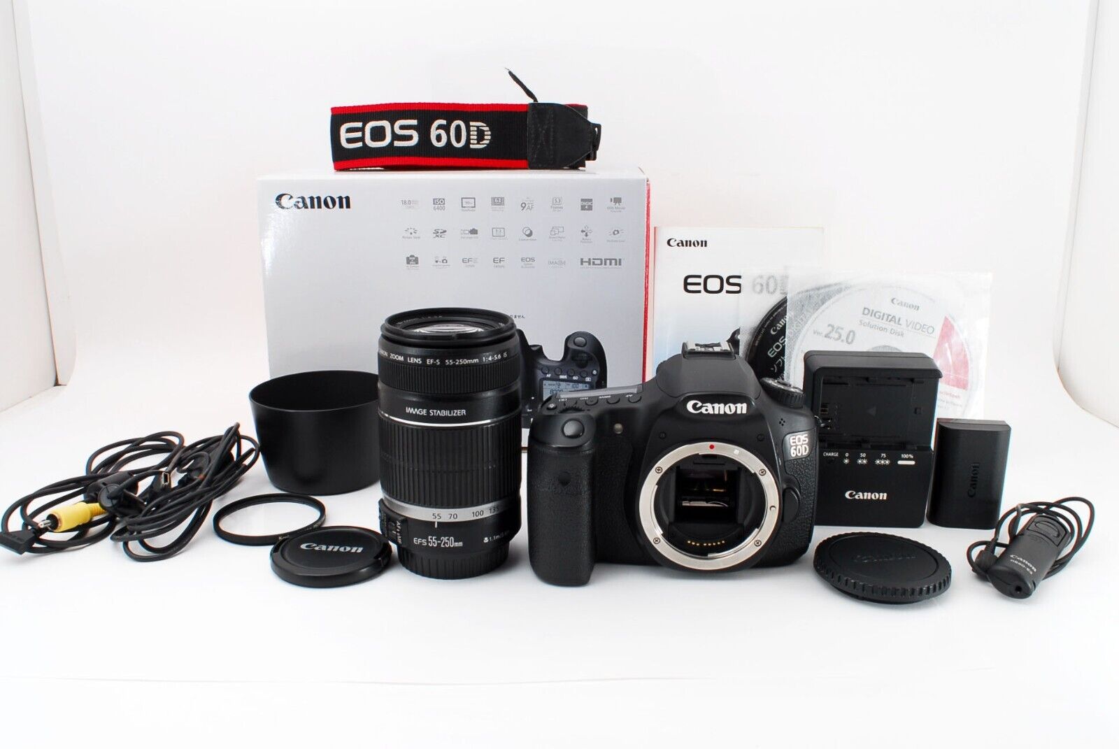 [Very Good] Canon DSLR Camera EOS 60D Zoom Kit w/ EF-S 55-250mm from Japan