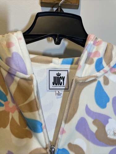 Juicy Contour Velour Lounge Tracksuit Set Firework Floral Pebble - Picture 4 of 12