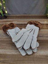 Leather Gloves, Wilsons Leather Maxima Gray Leather Gloves w/Topstitch, Size Med